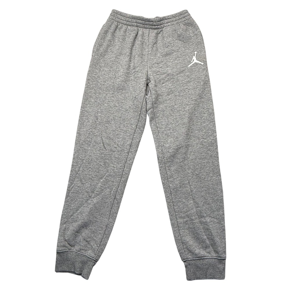 Jordan Jogger Sweatpants Boys Large L 12-13 Grey Jumpman Fleece Tapered Pants